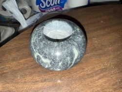 Serpentine Stone Sphere Candle Holder