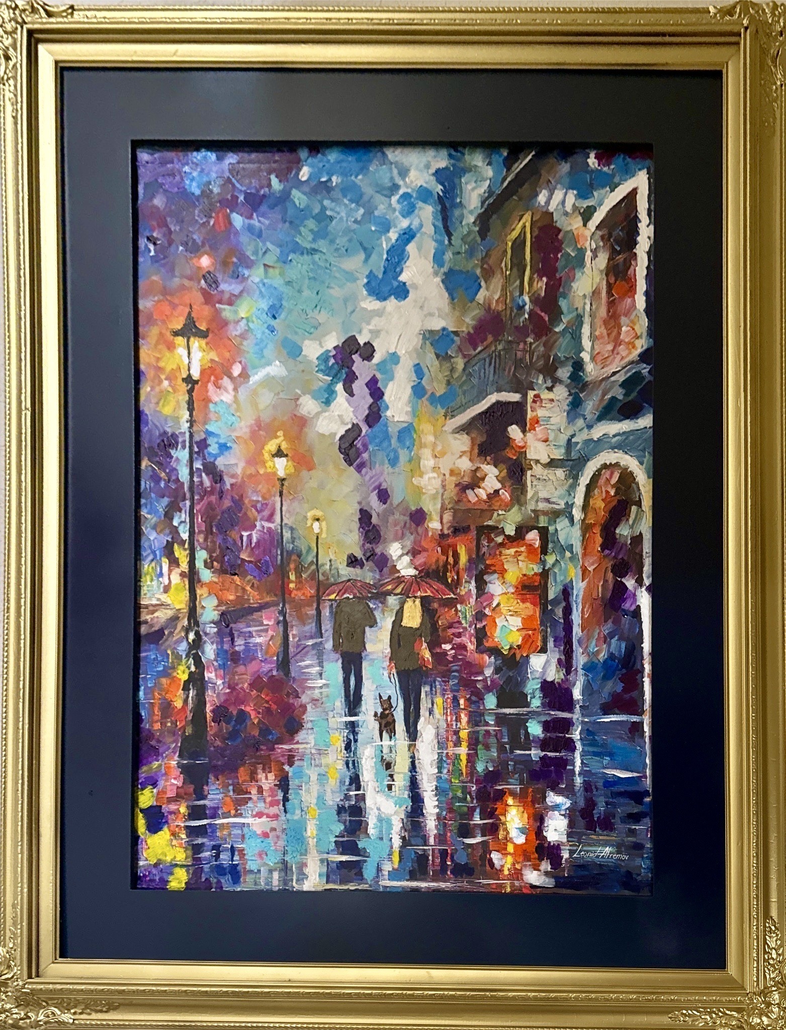 Submitted photo of Oil painting signed 'Leonid Afremov' (not authenticated)