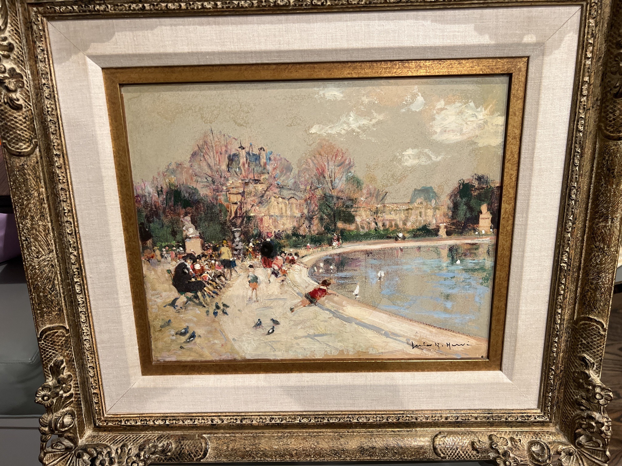 Submitted photo of Oil landscape signed 'Jules R. Hervé'