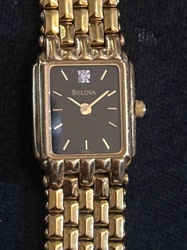 Bulova Women's Gold-Tone Dress Watch with Diamond Accent