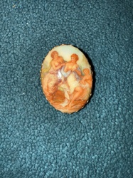 Oval Hand-Painted Classical Scene Brooch