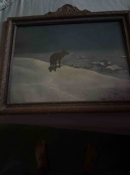 Framed 'Wolf and Cub' Art Print/Painting