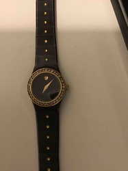 Movado Museum Women's Watch with Diamond Bezel and Damaged Crystal