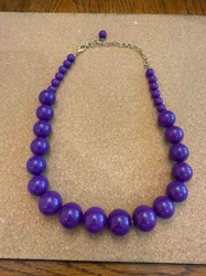 Graduated Purple Beaded Statement Necklace