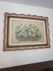 Framed Floral Wall Art with Ornate Wavy Frame