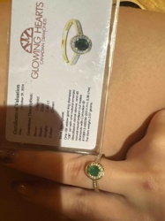 Emerald and Diamond Cluster Ring