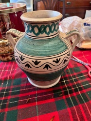 Hand-Painted Terracotta Amphora-Style Vase