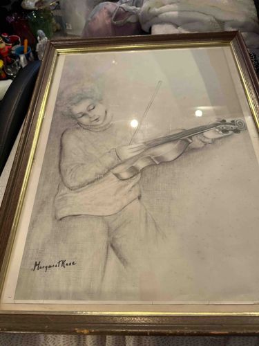 Portrait of a Boy with Violin by Margaret Keane