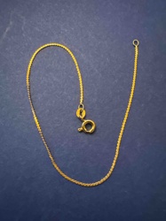 14k Gold Foxtail/Wheat Chain Bracelet with Spring Ring Clasp