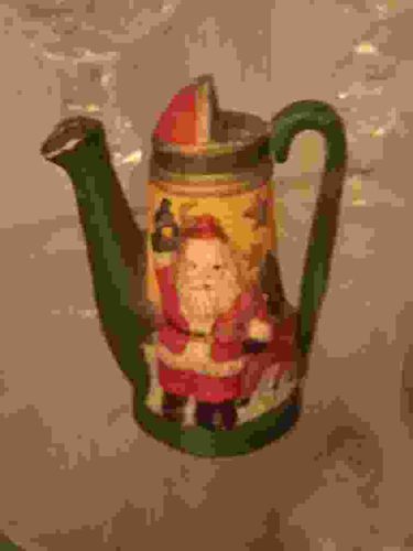Vintage Narrative Santa Claus Ceramic Coffee or Chocolate Pot