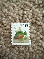 USA 45-cent Pumpkinseed Sunfish postage stamp