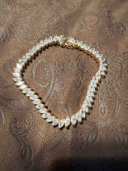 Marquise-Cut Cubic Zirconia Tennis Necklace