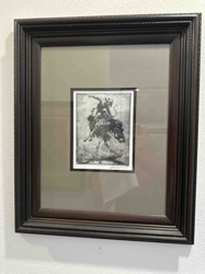 Framed Rodeo Figure Intaglio Print