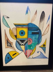 Abstract Geometric Mask Painting by M.S. Namoki (1972)