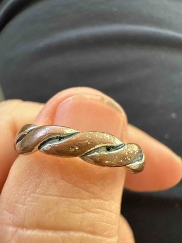 Twisted Copper Ring with Patina