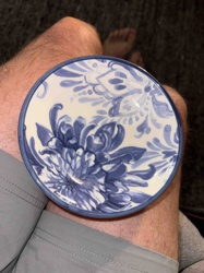 Blue and White Floral Patterned Small Bowl or Dish