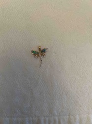 18k Gold Opal and Diamond Dragonfly Slider