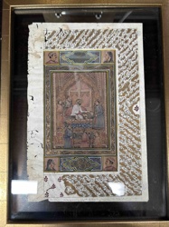Persian or Mughal Miniature Painting of a Court Scene