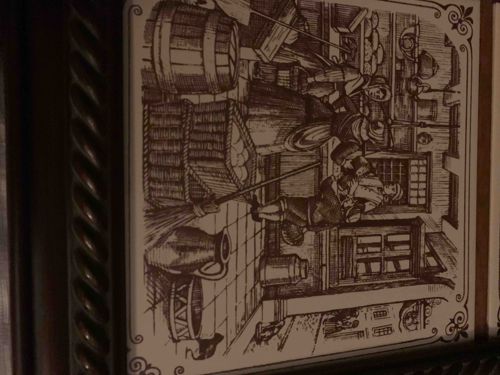 Framed Holland Porcelain Tile with Sepia-Toned Historical Scene