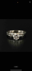 10K Gold Diamond Engagement Ring and Wedding Band Set