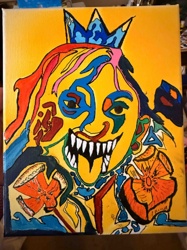 Psychedelic Portrait with Crown and Oranges