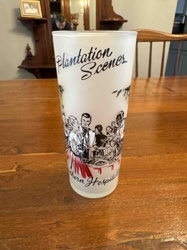 Vintage Frosted 'Plantation Scenes' Souvenir Glass
