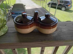 Ceramic Double Crock/Condiment Server