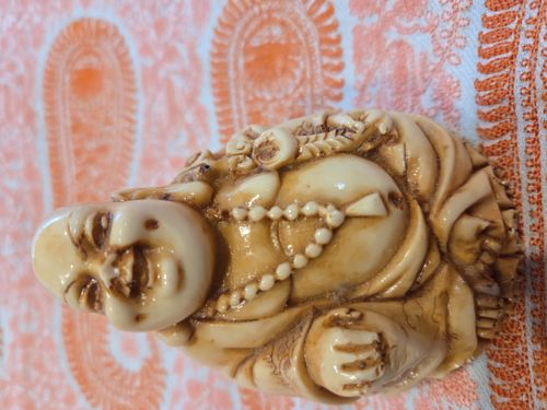 Italian Faux Ivory Budai (Laughing Buddha) Figurine