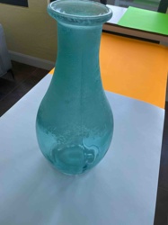 Teal Frosted Glass Vase