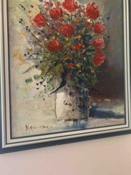 Oil Painting: Bouquet of Red Tulips