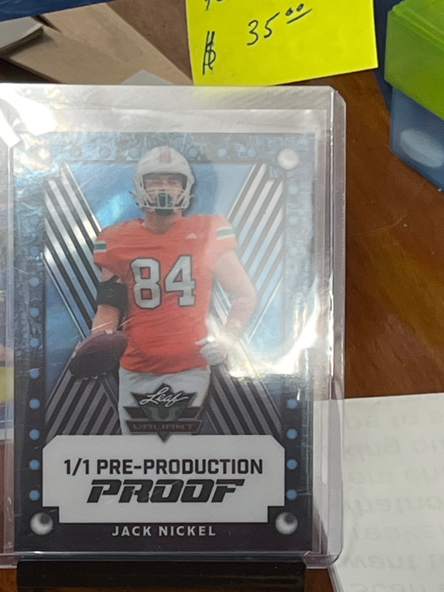 Jack Nickel 1/1 Leaf Valiant Pre-Production Proof Trading Card