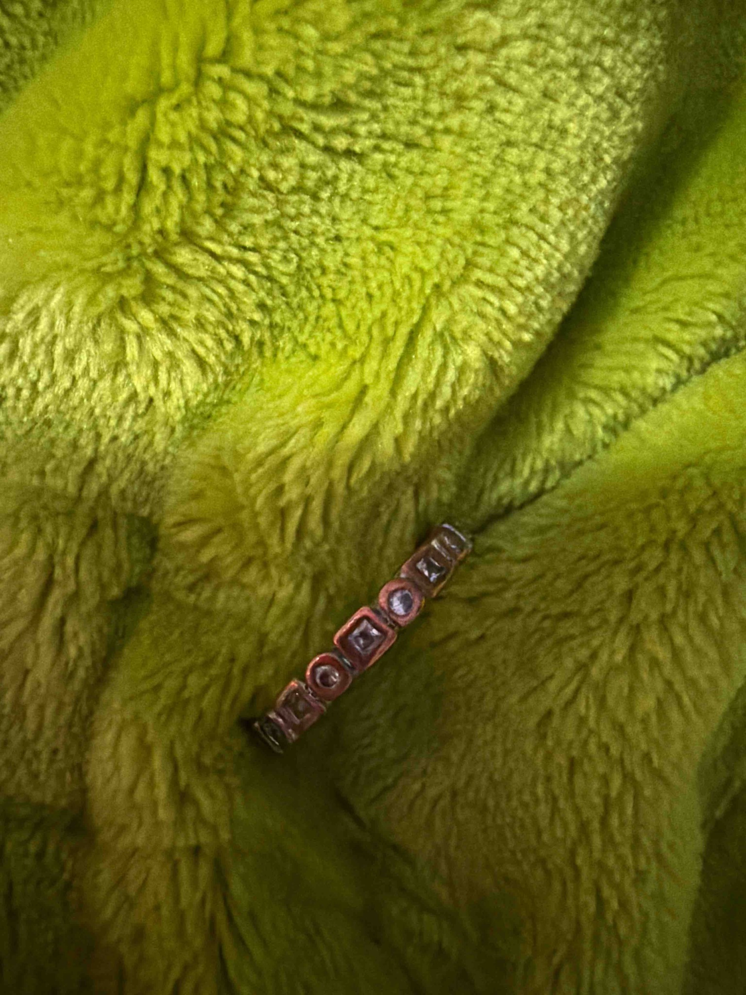 Geometric Bezel-Set Eternity Band Ring