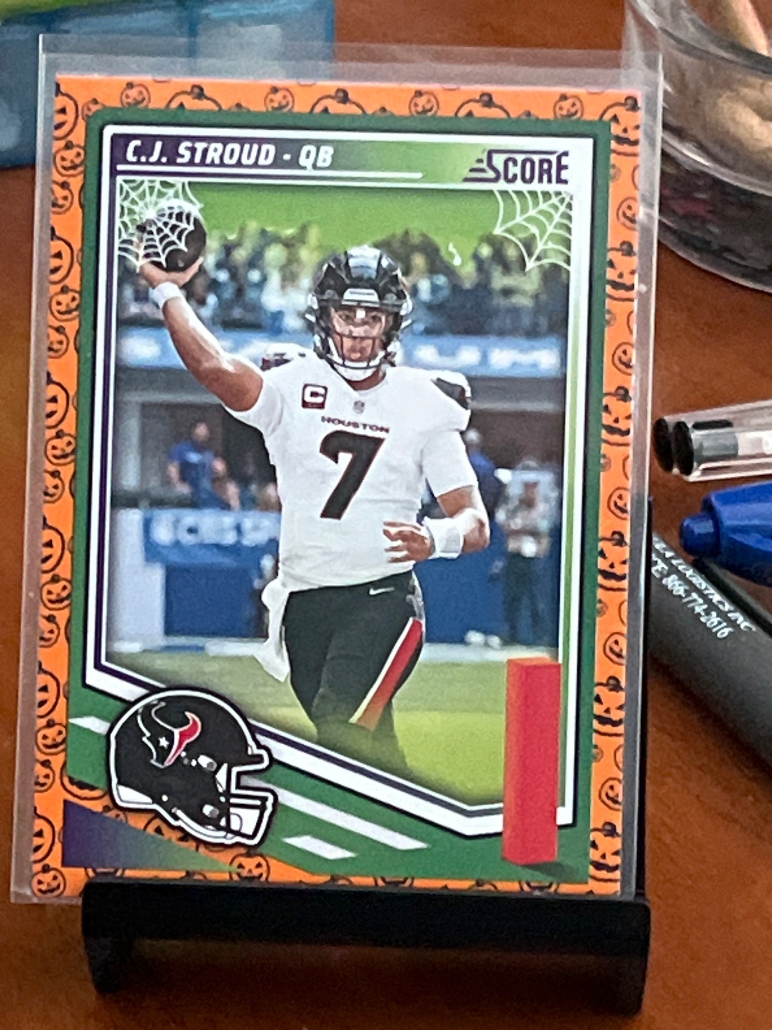 2023 Panini Score C.J. Stroud Rookie Card - Halloween Pumpkin Parallel