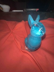 Blue Swirl Blown Glass Rabbit Figurine