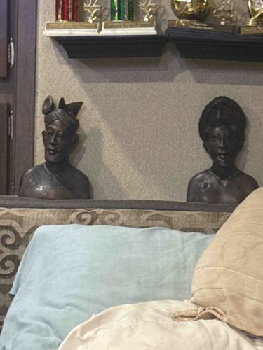 Pair of Dark Patinated Busts