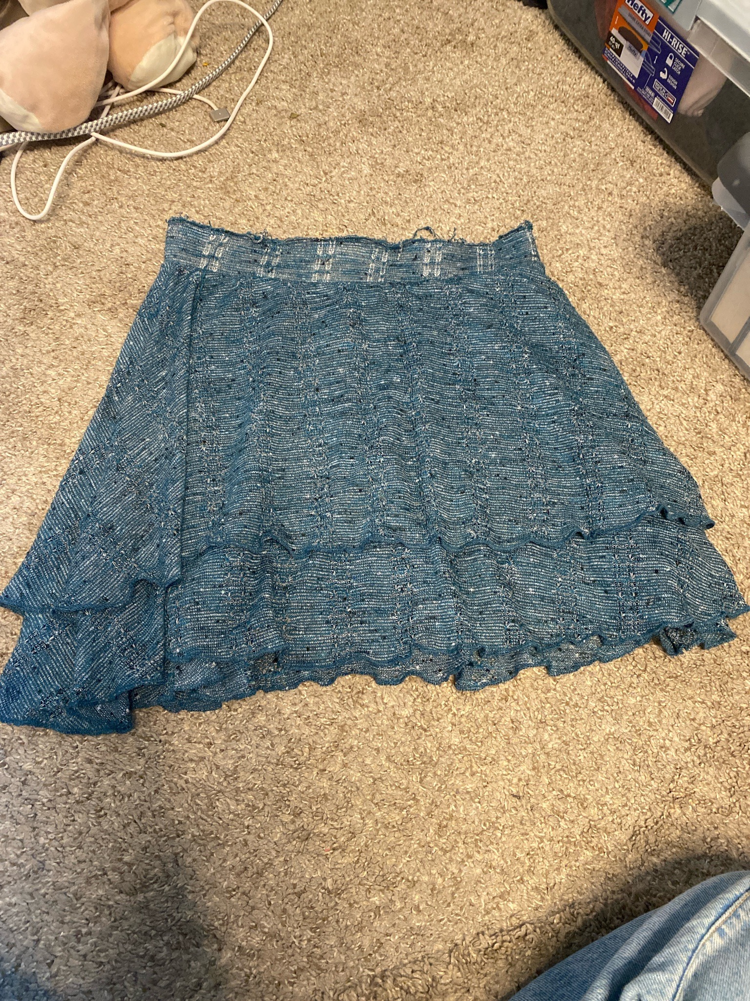 Submitted photo of Textured blue mini skirt
