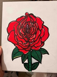 Vagina-Rose Canvas Painting