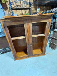 Vintage Wooden Wall-Mounted Display Cabinet