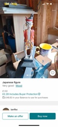 Carved Wooden Figurine (Likely Asian Folk Art)