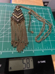 Art Deco Style Fringed Pendant Necklace
