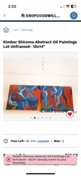 Kimber Shiroma Abstract Oil Paintings Lot Unframed - 18x14" (Set of Two)
