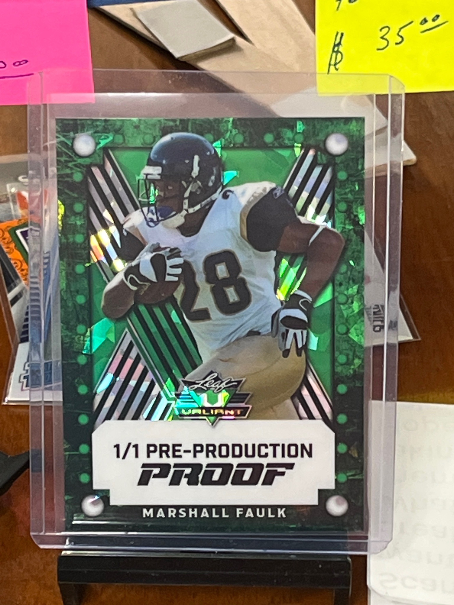 Leaf Valiant Marshall Faulk 1/1 Pre-Production Proof