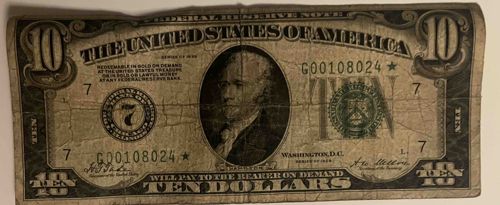 United States 1928 $10 Federal Reserve Note (Star Note)
