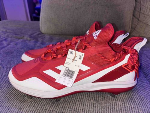 Adidas Icon 7 Boost Baseball Cleats (Red/White)