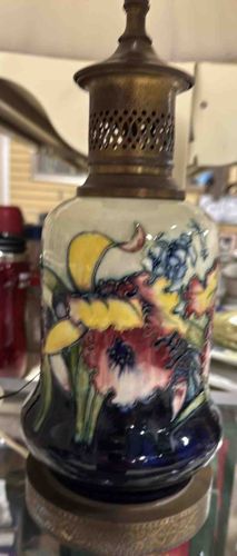 Art Pottery Table Lamp with Floral Motif