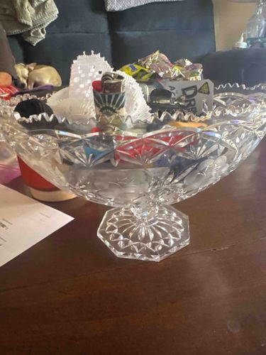 Cut Crystal Pedestal Fruit Bowl