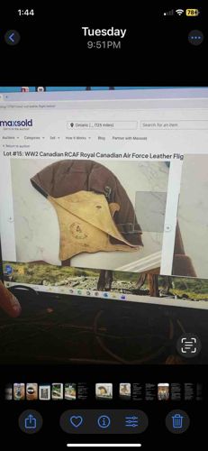 WW2 Canadian RCAF Royal Canadian Air Force Leather Flying Helmet