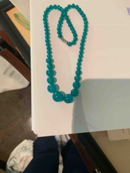 Graduated Teal Bead Necklace