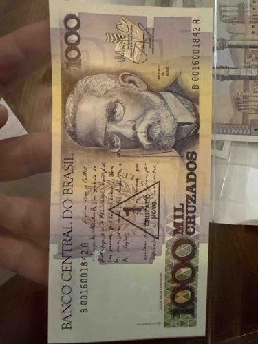 Brazil 1 Cruzado Novo Banknote (1989 Overstamp on 1,000 Cruzados)