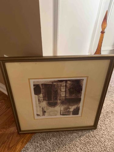 Framed Sepia-Toned Architectural Print